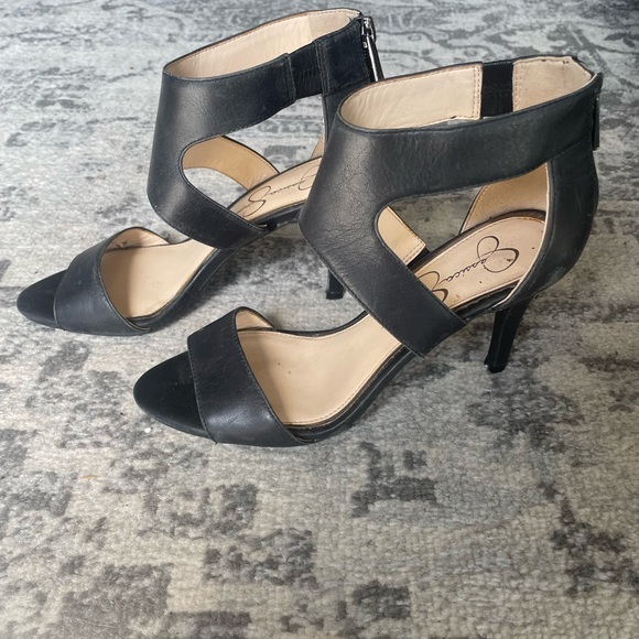 Black Jessica Simpson leather heels, size 8 - Picture 2 of 9